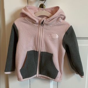EUC North Face Baby pink fleece zip up jacket